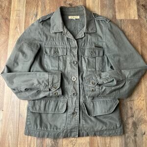 See By Chloe Paris Denim Jacket Women's Size 10 Green‎ Boho Hippie Embroidered